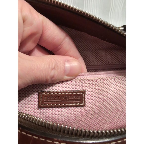 Dooney & Bourke Signature Beige Brown Double Lock Pocket Medium Satchel Bag - Picture 9 of 13